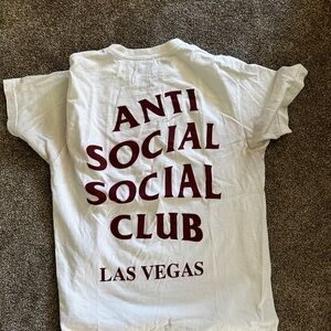 Medium Anti Social Social Tee Medium white/Maroon